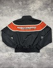 Vintage Harley-davidson Racing Bomber Jacket Black Nylon Made In Usa Mens Size S