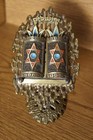 Vintage Jewish Judaica Heavy Brass   Enamel Ten Commandments  Made In Israel