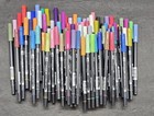 Tombow Abt Dual Brush Tip Marker Pens Lot Of 80 Dynamic Strokes Fine Line  l4 