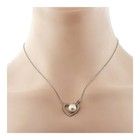 18  925 Sterling Silver Heart Pendant Necklace With Cultured Freshwater Pearl