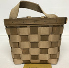 Longaberger 2007 Medium Side Handle Tote Basket W  Protector   Taupe   See Desc 