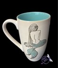 Set Of 3 Mermaid Coffee Mugs New 18oz Cup 6    Tall Embossed Beach 2 Sea Life Rare