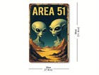 Area 51 Vintage Metal Tin Sign - Retro Alien Ufo Wall Art New- 2d Flat