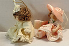 Vtg Porcelain Miniature Victorian Dolls  Set Of 2   Ornaments