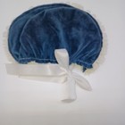 Vintage Blue Velvet And Lace Baby Bonnet This Baby Bonnet Has Red And White Fake