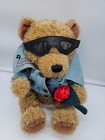 Htf Presley Stuffed Teddy Bear First   Main Sunglasses Rose Denim Jacket Plush