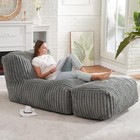 Big Bean Bag Lounger Chairs Large Beanbag Chair For Adults Bean Bag Sofa Grey