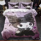 Kuromi Bedding Set Purple Sanrio Kawaii Twin Duvet Cover Pillowcases