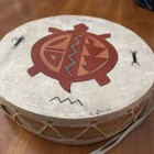 Hand Drum  Signed L  Gould   Hand Painted  Turtle Design