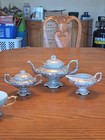 Loma Ceramic 1951 11 Piece Vintage Silver   Bluish Gray Tea Set