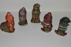 Vintage Lot Of 5 Ceramic Gnome Dwarf Figurines 5     Garden Gnomes Free Shipping