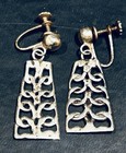 Vintage Mexican Sterling Silver Lattice Work Dangle Earrings 6 52 Grams 1 1 2   
