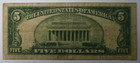 1929  5 National Currency Federal Reserve Bank Note Boston Ma A03094740a