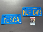 Cheech And Chong Autographed Signed Yesca And Muf Dvr License Plates-bas jsa