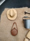 Vintage 1967 Marx Johnny West Cowboy Accessories Hat  Canteen  Coffee Pot   More