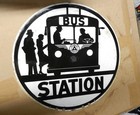Nj Public Service Transport  Early Two Sided Bus Stop Vintage Porcelain Sign