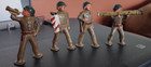 8 Vintage Ww1 Era Metal Toy Soldiers Bazooka Anticraft Flag Bugler Barclay