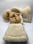 Vintage Buck Skin Leather Wool Gloves Inuit Natural Fur Trapper Old West Mittens