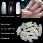  Ballerina Nail Art Tips Transparent natural False Coffin Fake Art Tips 500pcs