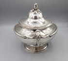 Antique Christofle Silverplate Sauce Tureen  Lidded Bowl  Unicorn Crown Anchor