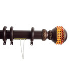 84 In  - 156 In  Gemstone Decorative Traverse Rod With Rings In Cocoa