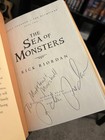 The Sea Of Monsters - Rick Riordan -signed- 1st Ed  3rd Print   semi-loose Pgs 