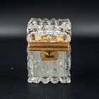 Antique French Crystal Glass Perfume Bottles In Repaired Crystal Trinket Box