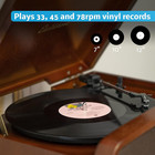 Kingston 7-in-1 Vintage Vinyl Record Player Stereo System With 3-speed  