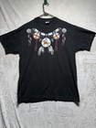 Vintage Anvil Native American Shirt Xl Black Short Sleeve Dream Catcher Usa