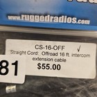 Rugged Radios Cs-off-16 Offroad Straight Cable To Intercom  16 Feet 