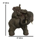 Small Wildlife Elephant Father And 2 Calves On Piggyback Playing Statue 5 25 h