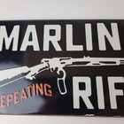 Vintage Marlin Firearms Sign - Safety Repeating Rifles Gas Pump Porcelain Sign