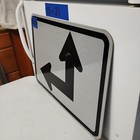 Authentic Traffic Road Street Highway Sign Arrow Straight Left 21  X 15   12-234