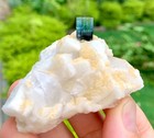 438 Ct Natural Blue Cap Tourmaline With Quartz From Chamachu Mine Shengus Skardu