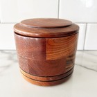 Mid Century Modern Teak Coaster Set Wood Box   5 Coasters Handturned