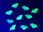 Bird Uranium Glass Beads Blue Purple 7x15mm Czech 10pcs