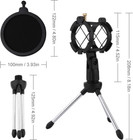 Desktop Mic Stand  Microphone Stand Desk Tripod Stand With Shock Mount Portable 