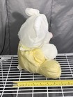 Vintage 1988 Fisher Price Puffalump Bear Yellow Stripes Rattle Bib Plush Stuffed