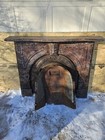 Antique Victorian Fireplace Surround Cast Insert Marbleized Slate Purple Red