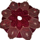 Katherine   s Collection Red Velvet   Gold Sequin Beaded Christmas Tree Skirt 55   