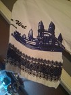 Angkor Wat Made In Cambodia Men White blue Trimmings Sz 2xl Pocket Tunic Shirt 