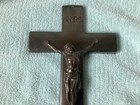 Vintage Ich Co  Large Metal Plated Casket Coffin Cross Crucifix Plaque 2 Lbs