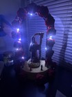 Santa Muerte Rojo negro En Altar Con Led