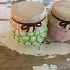 Cute   Colorful Fruit Jelly jams Jars Grapes  Strawberry  Orange With Spoons