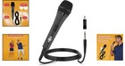 Professional Karaoke Microphone - 10 5ft Cord  Unidirectional Sound   Easy Setup
