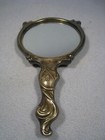 Vintage Woman Vanity Victorian 10  Beveled Cherub Hand Mirror