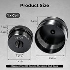 1 2 -28 Threaded Aluminum End Caps  For Maglite D Combo Cell Flashlight