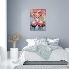 Yerretin Flamingo Wall Art Banksy Graffiti Pictures Wall Decor Pink Canvas Pa   