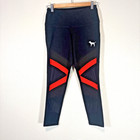 Pink Victoria   s Secret High Rise Mesh Leggings Womens M Black Red Gym Yoga Run