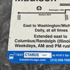 City Of Chicago Cta  Metal Sign 18 X 24 Bus Stop Double Sided Madison 20